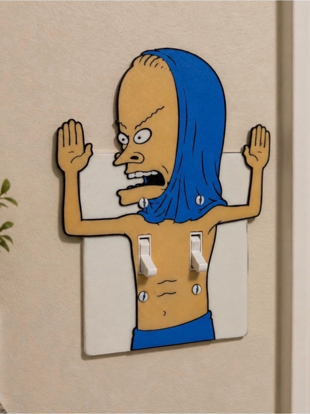 Beavis & Butthead Cornholio MTV Cartoon Light Switch Cover Plate Home Wall Decor